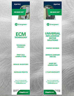 G0144E - Genteq Evergreen ECM Made Easy Shelf Talkers (includes hardware), 6" x 31" - limit 5